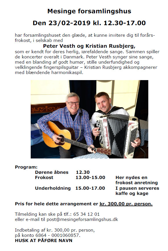 Fararsfrokost forsamlingshuset